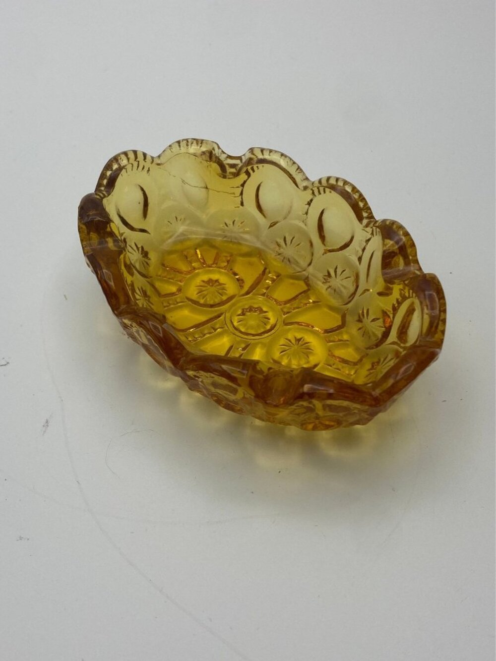 Moon N Star Small Ashtray Amber Oval